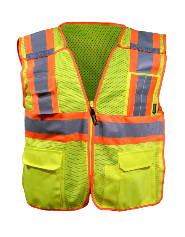 Mesh Two-Tone Breakaway Surveyor Vest w/Qr Zipper